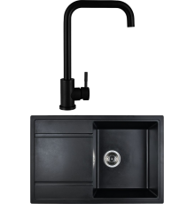 Комплект Мойка кухонная Wisent MW780-26 антрацит + Смеситель W4998-4-26 антрацит