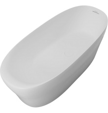 Ванна из искусственного камня Allen Brau Krion Neo XL 180x80 см, отдельностоящая, овальная, со сливом-переливом, белая матовая, фурнитура белая