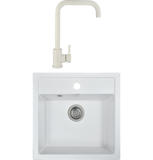 Комплект Мойка кухонная Wisent MW510-28 вайт + Смеситель W4998-4-28 вайт
