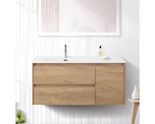 Тумба под раковину BelBagno Kraft 100 L, 2 ящика, дверца, rovere nebrasca nature
