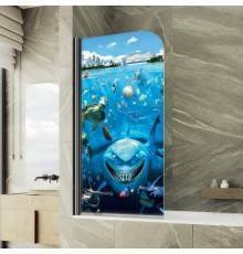 Шторка на ванну Maybahglass MGV-930-ФП005-6 80 см, профиль черный