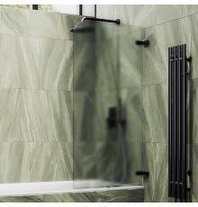 Шторка на ванну Maybahglass MGV-648-6 40 см, профиль черный, стекло сатин