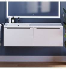 Тумба с раковиной Uperwood Tanos 120 L подвесная, белая, графит