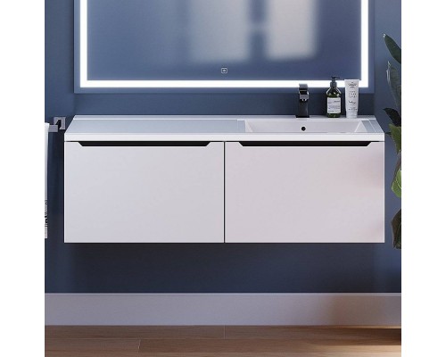 Тумба с раковиной Uperwood Tanos 120 R подвесная, белая, графит