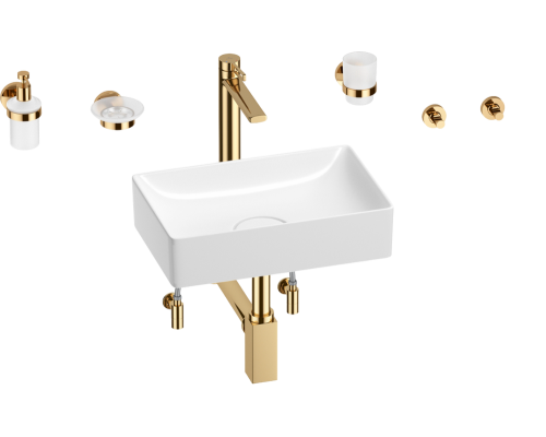 Комплект Wellsee Pure BY Wellsee 201006293 белый глянцевый, золото, 9 в 1