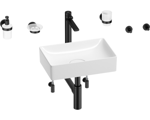Комплект Wellsee Pure BY Wellsee 201006322 белый глянцевый, черный матовый, 9 в 1