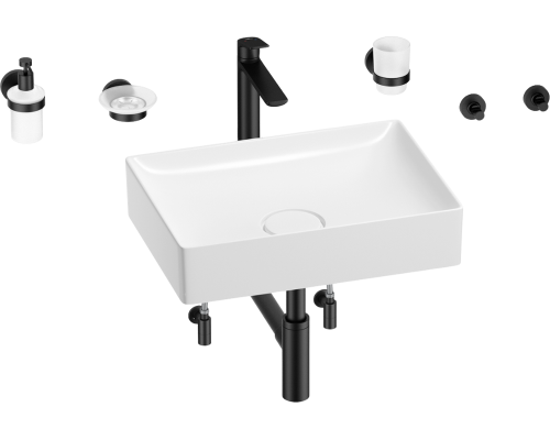 Комплект Wellsee Pure BY Wellsee 201006412 белый глянцевый, черный матовый, 9 в 1