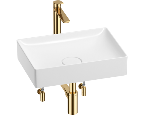 Комплект Wellsee Pure BY Wellsee 201004378 глянцевый белый, золото, 5 в 1