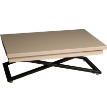 Стол-трансформер Levmar Cross G41 S53 101х80 см, капучино глянец, опора черная