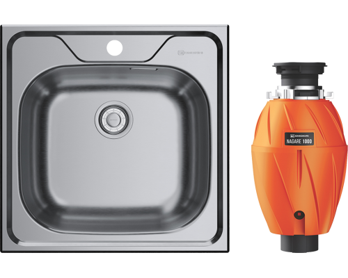 Комплект Мойка кухонная Omoikiri Saru 48-IN + Измельчитель Nagare 1000