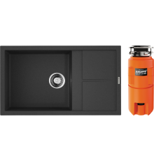 Комплект Мойка кухонная Omoikiri Sumi 86 черная + Измельчитель Nagare slim 1250