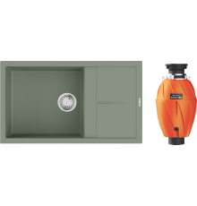Комплект Мойка кухонная Omoikiri Sumi 86A-WG wind green + Измельчитель Nagare 1000