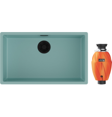 Комплект Мойка кухонная Omoikiri Yamakawa 75-Integra-AZ azur blue + Измельчитель Nagare 1000