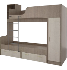 Детская кровать Stolline Юта СТЛ.359.12 250х85 см, крослайн латте, крослайн карамель
