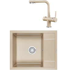 Комплект Мойка кухонная KRONA Flugel WR600-500 1 60х50 см, sand + Смеситель Brunnen H290 1 sand