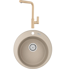 Комплект Мойка кухонная KRONA Runde D475 1 47,5 см, sand + Смеситель Wasser H300 1 sand