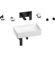 Комплект Wellsee Pure BY Wellsee 201006342 С ВНУТРЕННЕЙ ЧАСТЬЮ, глянцевый белый, матовый черный, 8 в 1