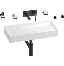 Комплект Wellsee Pure BY Wellsee 201006527 С ВНУТРЕННЕЙ ЧАСТЬЮ, глянцевый белый, матовый черный, 8 в 1
