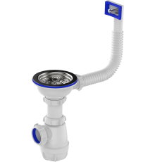 Сифон для мойки Aquant Standart B0145-13-MR с прямоугольным переливом