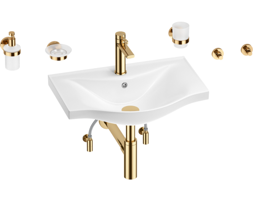 Комплект Wellsee Bisou 201007238 глянцевый белый, золото, 9 в 1