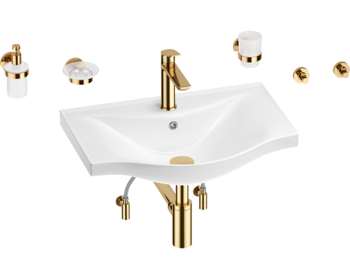 Комплект Wellsee Bisou 201007253 глянцевый белый, золото, 9 в 1