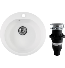 Комплект Мойка кухонная Reflexion Core RX1350WH белая + Измельчитель Bone Crusher BC 810-SL Slim Line