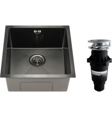 Комплект Мойка кухонная Melana D4545HB графит + Измельчитель Bone Crusher BC 810-SL Slim Line