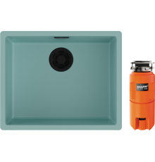 Комплект Мойка кухонная Omoikiri Yamakawa 55-Integra-AZ azur blue + Измельчитель Nagare slim 500