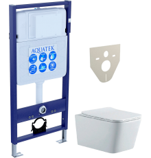 Комплект Унитаз подвесной AQUATEK Либра New AQ0530N-00 безободковый, с микролифтом + Инсталляция Standard INS-0000012