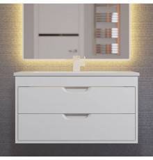 Тумба под раковину Uperwood Modul 80 подвесная, 2 ящика, матовая белая