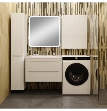 Мебель для ванной комнаты Style Line Бергамо Мини 80 Люкс Plus подвесная, антискрейтч белая, зеркало DIWO Коломна