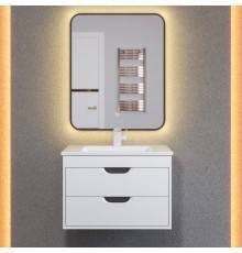 Мебель для ванной комнаты Uperwood Modul 65 подвесная, 2 ящика, матовая белая, графит