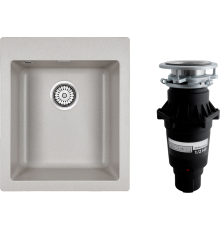 Комплект Мойка кухонная Paulmark Kante 40 PM104249-GR серый + Измельчитель Bone Crusher BC 810-SL Slim Line