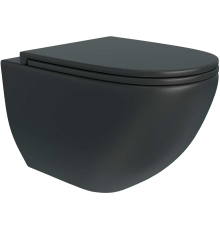 Унитаз подвесной Teymi Lina S T40111 с микрофлитом, безободковый, черный