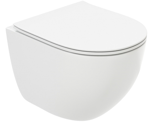 Унитаз подвесной Teymi Lina Media T40105 с микрофлитом, безободковый, белый