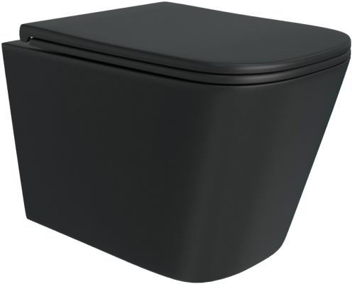 Унитаз подвесной Teymi Helmi S T40302MB с микрофлитом, безободковый, черный матовый