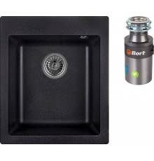 Комплект Мойка кухонная Granula 4201, черный + Измельчитель Bort Titan 4000