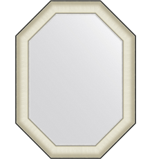 Зеркало Evoform Octagon BY 7444 64х84 белая кожа с хромом, в багетной раме