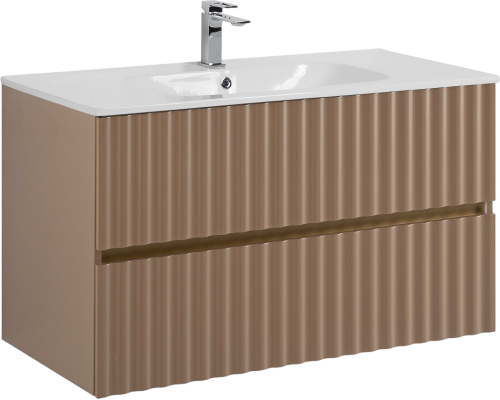 Тумба под раковину Art Max Elegant 100 подвесная, капучино матовая Тумба под раковину Art Max Elegant 100 подвесная, капучино матовая