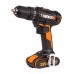 Дрель-шуруповерт ударная аккумуляторная WORX WX370, 50Нм, 20В, 2Ач x2, ЗУ 2А, кейс
