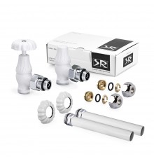 Комплект угловых вентилей SR Rubinetterie Floral Old Style 1/2” x 24/19, цвет белый A339-1500VCPA