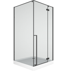 Душевой уголок Bauedge Bau Stil SB0015B 100x100, с поддоном, профиль черный матовый