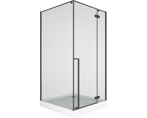 Душевой уголок Bauedge Bau Stil SB0015B 100x100, с поддоном, профиль черный матовый