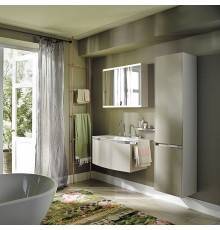 Burgbad Yso Комплект подвесной мебели 89.5x49x45 см, цвет песочный глянцевый с полотенцедержателем слева. цвет: хром.. SFAF081 L F2141 C0001*3 holes,  SPHA080 K0389