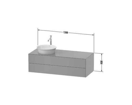Duravit White Tulip Тумбочка подвесная 130x55х40.8см., раковина, 2 ящика, цвет: белый высокоглянцевый. WT4987R8585,  2362430079