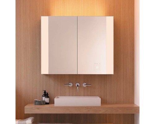 Burgbad RL40 Зеркальный шкаф 120х15х80см., 2 зерк. дверь с обоих сторон, 4 стеклянные полки,подсветка, Smart-Home-System, 2 розетки    . SPQZ120