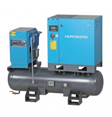 Компрессор винтовой, 7,5 кВт, 10 бар, 900 л/мин, ресивер 260л, IP55, осушитель NORDBERG NCC10RD
