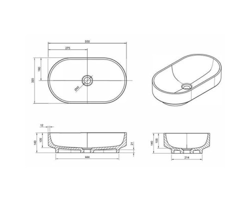 Knief Ellipse Shape Раковина накладная 55x32x14см, без отв, из полимерного материала, цвет: Turmalin # 020. 70203020 Knief Ellipse Shape Раковина накладная 55x32x14см, без отв, из полимерного материала, цвет: Turmalin # 020. 70203020