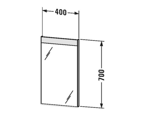 Duravit Зеркало 40x3.5x70см., подвесное, цвет: белый матовый. LM783400000