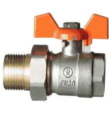 Шаровой кран TeRma 30532 R 1", с американкой, ручка бабочка